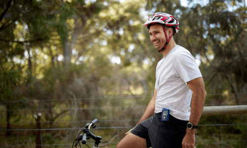 Minimed guy on bike