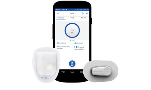 Omnipod DASH personal diabetes manager (PDM), tubeless pod & Dexcom G6 CGM