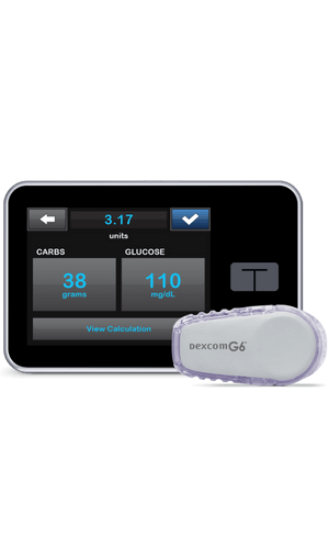 Tandem IQ continuous glucose monitor and meter